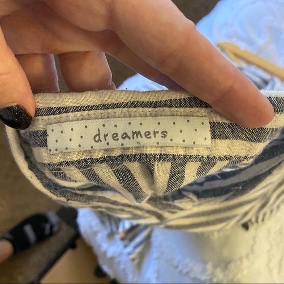 ModCloth Striped Sleeveless Handkerchief Hem Blouse - Picture 7 of 7